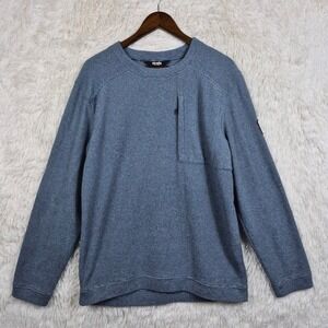 Strafe Polartec Fleece Pullover Blue Stripe Crew Neck Large Gorp Outdoor